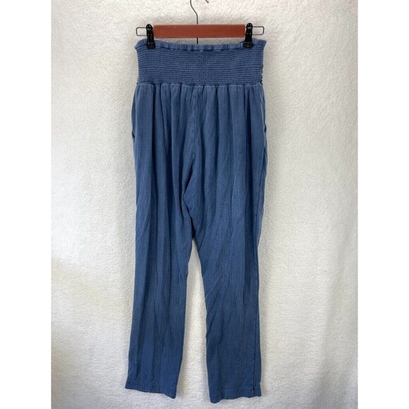 Apiece Apart Wide Leg Jogger Pants Women’s M Blue Cotton Elastic Waist Casual - Picture 7 of 10